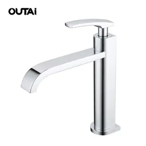 Torneira para banheiro cascata, torneira para água em latão com puxador único e moderno para casa, acessórios de banheiro, bacia, torneira, OT-31033