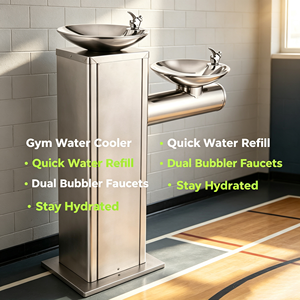 <span class=keywords><strong>Fontaine</strong></span> à eau publique en acier inoxydable, stable, électrique, à faible consommation d'énergie, durable, facile d'entretien quotidien, avec réfrigération. - Product Image 5