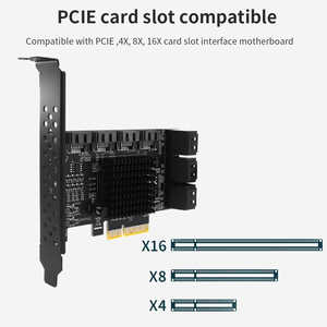 Carte d'extension TISHRIC PCIe <span class=keywords><strong>SATA</strong></span> 4X vers 10 ports <span class=keywords><strong>SATA</strong></span> 3.0 PCI <span class=keywords><strong>E</strong></span>, contrôleur PCI Express, multiplicateur, carte d'extension 6 Gbps, carte d'extension - Product Image 4