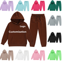 Ensemble de sweats à capuche personnalisés avec logo, lot de 2, pour enfants, vêtements de sport à capuche, personnalisation du logo