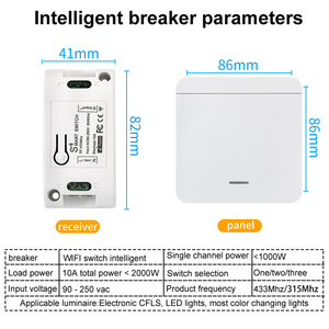 Interruptor Inteligente Wifi Tuya de 16A, 2 Vías, Temporizador Inalámbrico, Automatización Inteligente, Compatible con Alexa y <span class=keywords><strong>Google</strong></span> Home, Red NFC, 10A Máx., Mini - Product Image 2
