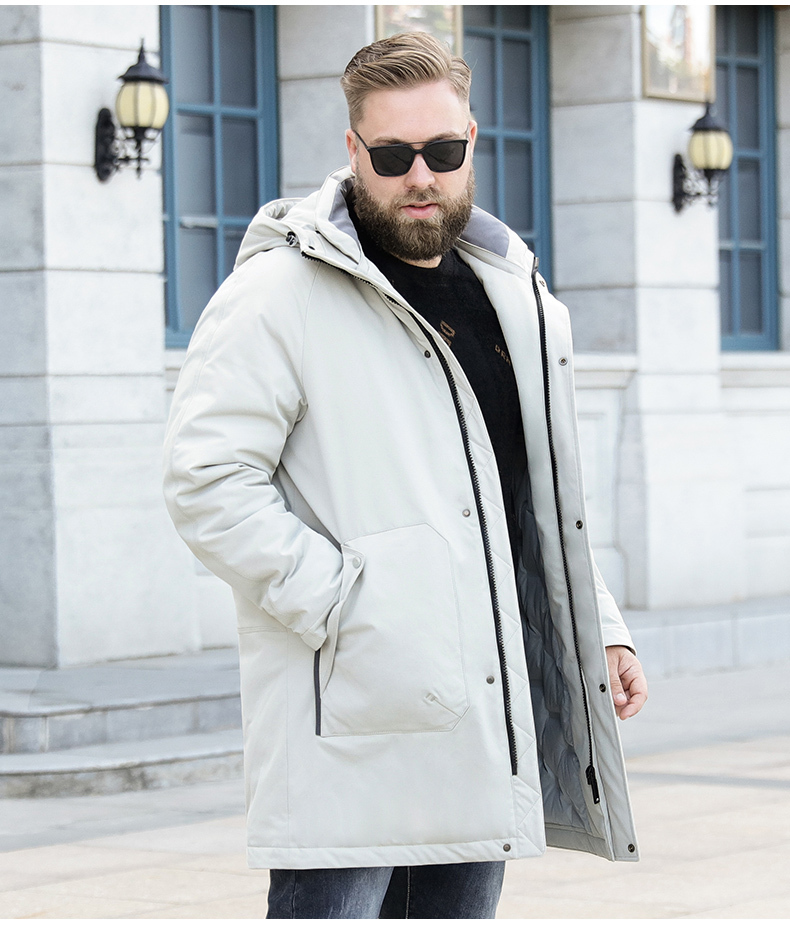 Wholesales New Trendy Casual Fashion Plus Size Men's Puff Jacket White Windbreaker Men Down Jacket