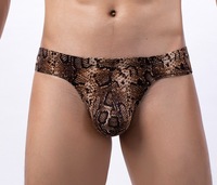 Heren bikinibroekjes laag uitgesneden bedrukt luipaard-slangpatroon sexy driehoekig ondergoed M-2XL