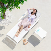 Chaise inclinable en aluminium, mobilier d'extérieur, chaise de plage, chaise de piscine, mobilier de loisirs, accoudoir en maille, lit couché