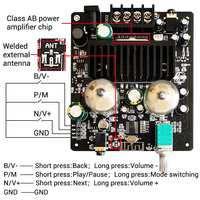 Module d'amplificateur de puissance DC12V ZK-X302 Entrée BT 6J1 6J2 Tube Amplificateur de puissance Module de carte d'amplificateur de puissance HIFI Alimentation
