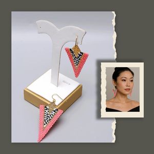 Boucles d'oreilles pendantes bohèmes plaquées or 24 carats, style tendance et nouveau, entièrement faites à la main - Design géométrique personnalisable pour femmes modernes - Product Image 3