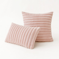 Housse de coussin en fausse fourrure de lapin verticale multicolore, douce et luxueuse, pour la décoration de la maison, du canapé et de la chambre à coucher