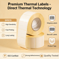 Étiquettes en papier thermique haute qualité, durables, résistantes à l'huile, sensibles à la chaleur, 4x6, adhésif puissant, surface inscriptible, taille personnalisée, supermarché