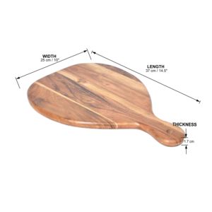 เขียงไม้อะคาเซียทรงกลมเขียงสำหรับหั่นผักและผลไม้อาหารที่บ้าน - Product Image 5