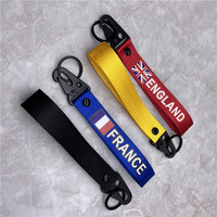 Porte-clés personnalisé avec logo, cordon avec boucle en métal noir robuste, style de sangle courte classique, porte-clés personnalisé, porte-clés