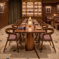 Meubles de restaurant commerciaux personnalisés JEILI, ensemble de table et de chaises longues en bois pour hôtel, hôtellerie, projets d'aménagement intérieur tout-en-un