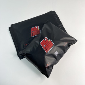 Matte Black Custom Printed Poly Mailer Bag Full Color Logo Waterproof Self Adhesive Mailing Bag For Streetwear Apparel - Product Image 6