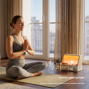 Nouveau <span class=keywords><strong>Réveil</strong></span> Intelligent Simulant l'Aube avec Haut-parleur Bluetooth, Bruit Blanc et Lumière Sonore pour un Sommeil Optimal – Design Moderne - Product Image 3