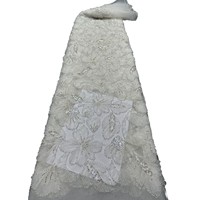Tissu de robe de mariée haut de gamme brodé, sequins floraux, perles, utilisation estivale, largeur 130 cm, taille unique, teignable, origine Guangdong, pour sacs