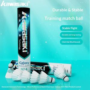 Véritable <span class=keywords><strong>volant</strong></span> de badminton Galaxy en plumes de canard, résistant aux chocs, stabilité de vol, coupe-vent, professionnel - Product Image 2