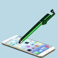 Stylo multifonctionnel en plastique avec logo personnalisé, support de téléphone portable, stylet actif, impression de code QR, stylo à encre gel pour écran tactile