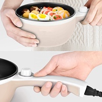 Mini marmite électrique Portable 1,5 l avec couvercle, casserole multi-cuiseur, antiadhésive, pour les voyages/dortoir, nouveau