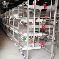 Cage d'élevage de poussins de type H, gain de place, entièrement automatique, galvanisée à chaud, 3/4 niveaux, pour élevage avicole