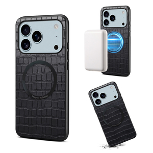 Denior Premium Faux Leather Magnetic Wireless Charging Phone Case Luxury Styling, Compatible with <strong>Apple</strong> 17/16/15/14/13/12 Series - Product Image 1