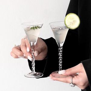 อาร์ตเดโคแก้วมาร์ตินี่ก้านเกลียวขนาดเล็กทำจากคริสตัลแบบชนบทขนาด50มล. แก้วไวน์หวานแบบมินิบาร์ค็อกเทลมาร์ตินี่ - Product Image 3