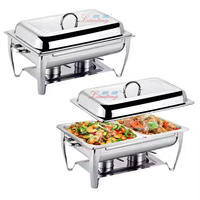 Edelstahl Hotel- und Restaurant-Buffet-Speisenwärmer 220V Brennstoffbeheiztes Bain-Marie Holzpfanne Günstiger Chafing Dish zur Aufbewahrung