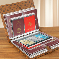 Carpeta Archivadora Recargable con Cubierta de Cuero PU, Cierre de Seguridad, Precio de Fábrica, Almacenamiento Duradero para Tarjetas de Identificación, Documentos Bancarios, Seguros, Licencias de Conducir