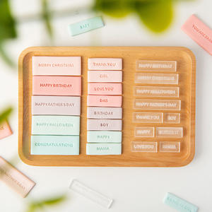 <span class=keywords><strong>Mots</strong></span> <span class=keywords><strong>de</strong></span> safran acrylique 3D Cookie Stamp moule bricolage outils <span class=keywords><strong>de</strong></span> cuisson pour joyeux anniversaire toutes occasions Cookie Cutter Stamp - Product Image 1