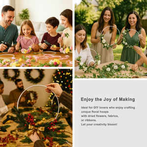 Anneaux ronds en métal soudés de grande résistance, taille personnalisée 4/6/8/10/12/14/16/18/20/22/24 pouces, pour artisanat, cerceau floral, décoration DIY - Product Image 3