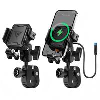 Support de téléphone universel antichoc en alliage d'aluminium pour moto, chargeur double USB, fixation rapide pour navigation, compatible vélo, VTT, scooter