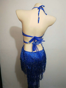 Vestido azul con diamantes de imitación para mujer, para discoteca, Bar, <span class=keywords><strong>DJ</strong></span>, cantante, bailarina, espectáculo, escenario, baile <span class=keywords><strong>latino</strong></span> - Product Image 3