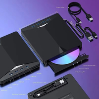 7-in-1 USB 3.0 Type-c External DVD RW CD Drive Burner Reader Player Optical Drive External for Laptop Desktop