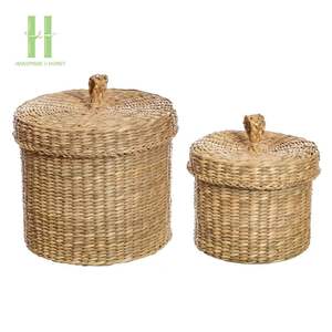 Hot Sell Rectangle Rattan Storage <b>Basket</b> <b>with</b> <b>Lid</b> for Fashion Women Eco-Friendly Multifunction Design HNH Craft - Product Image 4