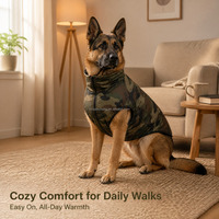 Manteau matelassé pour chien camouflage, veste chaude pour chiens de taille moyenne et grande, randonnée en forêt, promenade, résistant à l'eau, coupe-vent, fermeture éclair avant