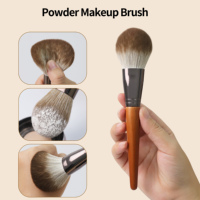 Luxuriöser Hochwertiger Ultra-weicher Fuchshaar-Pinsel mit Naturholzgriff, Langlebig und Verstärkt, Großer Make-up-Pinsel für Puder, Rouge und Bronzer