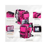 Sac à dos tactique isotherme en tissu Oxford pour équipement de pêche, avec compartiment isotherme zippé, support de canne détachable, sangle bandoulière et grand espace de rangement pour équipement