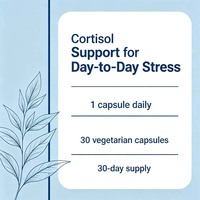 Capsules à base de plantes pour l'équilibre du cortisol, complément alimentaire végétal pour adultes, fabriqué en usine GMP, pour favoriser des niveaux sains de cortisol