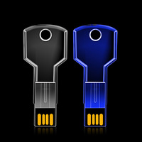 Clé USB en forme de clé avec lumière LED, 4 Go, 8 Go, 16 Go, 32 Go, clé USB, clé mémoire, clé USB flash