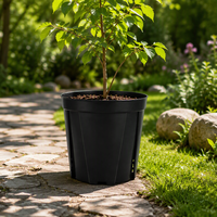 Pot Bunga PP Tahan Lama Grosir dengan Lubang Drainase untuk Menanam Pohon, Modern, Digantung, untuk Penggunaan di Taman Lantai, Warna Hitam