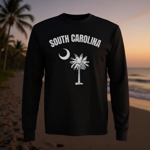 Camiseta de manga larga con diseño de la bandera del estado de Carolina del Sur, Palmetto Moon - Product Image 3