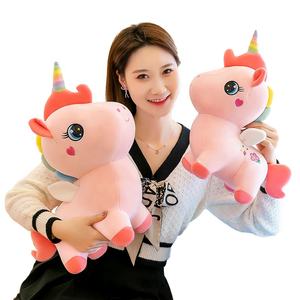 Vendita calda di 30cm arcobaleno unicorno peluche in morbido rosa di cotone coniglio di peluche di dimensioni personalizzate PP cotone 1 pz/pp borsa per ragazza - Product Image 1
