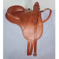 Selle d'équitation anglaise en cuir véritable teint en tambour, avec poignée, options de couleurs noir et marron, durable, fabricant indien