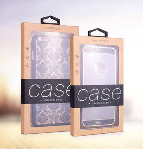 Wholesale Custom Kraft <b>Paper</b> Color‑block Strap Window Hanging Hole Box For Trendy Phone Case Packaging - Product Image 5