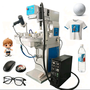 Machine de tampographie semi-automatique monocouche pour la décoration de logos sur vêtements, textiles et jouets avec traitement plasma - Product Image 1