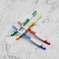 Brosse à dents pour adultes à poils moyens antidérapante, personnalisable, vente en gros, paquets de brosses à dents