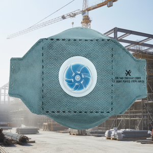 Маска одноразовая FFP1 XPRO/ODM P911VCD с сертификатом CE, <span class=keywords><strong>3</strong></span>-слойная, с активированным углем, регулируемым носовым зажимом, дышащим клапаном, серая, плоская - Product Image 1