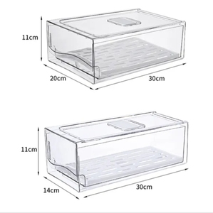 מקרר פלסטיק stackable מארגן פחי מיכל אחסון מזון עם מגירה לאחסון מקרר - Product Image 6