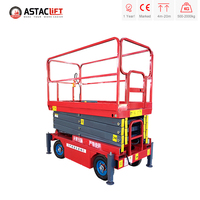 Plateforme élévatrice mobile à ciseaux semi-électrique en acier allié certifiée CE, 4-18 m, 500 kg, avec panneau de commande et télécommande