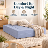 Canapé-lit pliant compact, housse lavable amovible, mousse compressible, canapé lounge 2 places pour chambre d'amis & maison