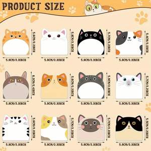 Bloc de Notas con Diseño de Gatos de Dibujos Animados, Notas Adhesivas Reutilizables, Fuerte Adhesión, Diseño Transfronterizo para Oficina, Estudio, Regalo Escolar Perfecto - Product Image 2