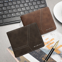 Dompet Pendek Horizontal Gaya Eropa Amerika Bermerek, 80% Kulit PU, Patchwork Warna-Blok, Slot Multi-Kartu, Tahan Air